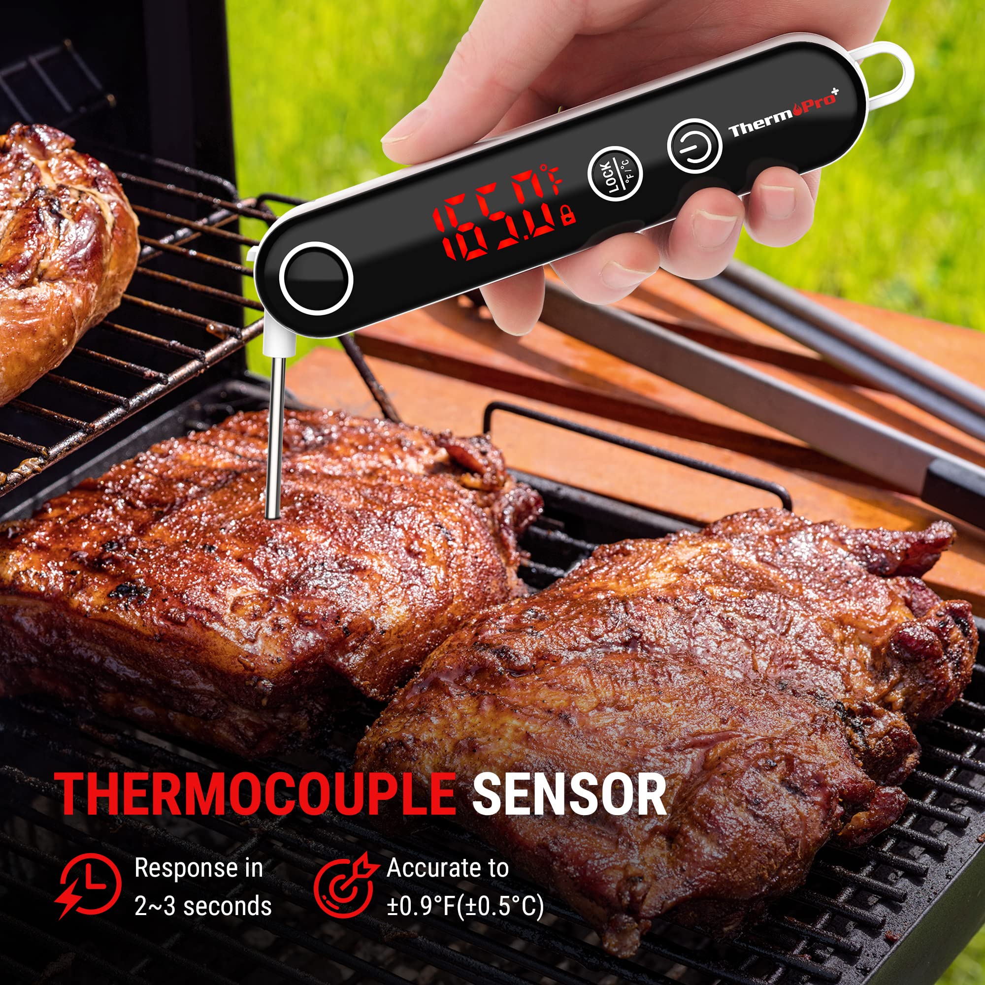 Thermopro Tp18 Ultra Fast Thermocouple Digital Instant Read Meat Thermometer For Grilling Bbq Smoker Kitchen Food Cooking Thermo